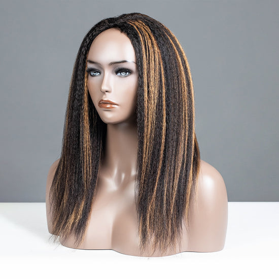 Kinky Straight Blow Out 5×5 Lace Wig Glueless Human Hair