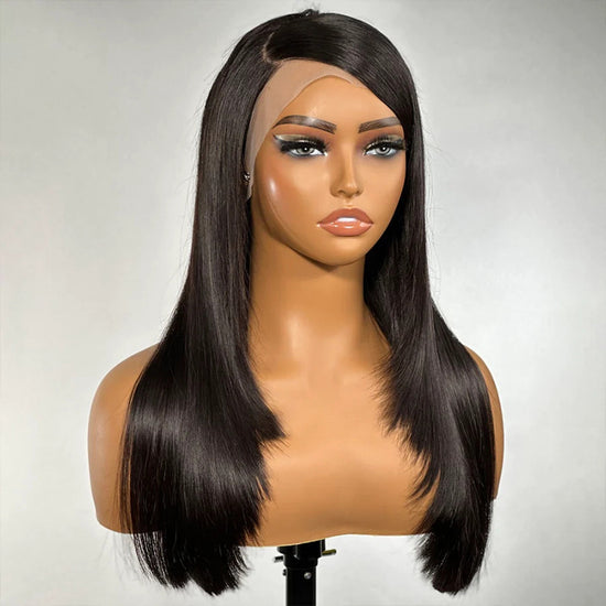 Layered Cut With Side Swoop Straight 13x4 Lace Front 90's Inspired Wig