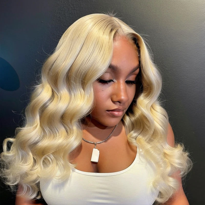 Welaikehair Glueless 5x5 Closure HD Lace 613 Blonde Body Wave Wig with Secure 3D Dome Cap
