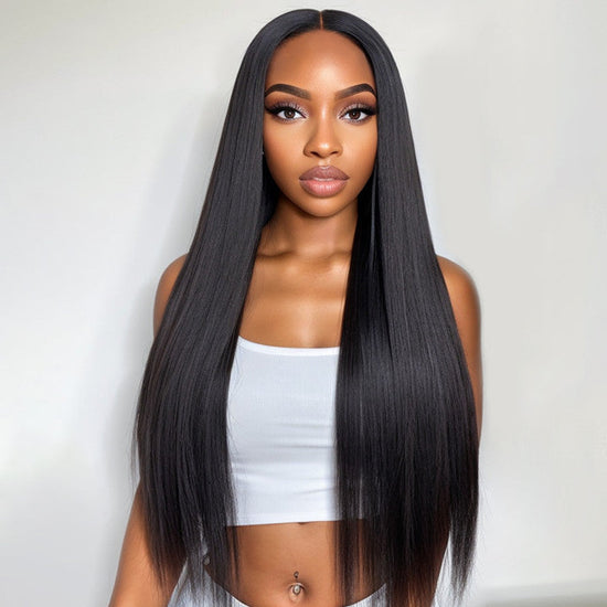 Welaikehair Glueless 5x5 Closure HD Lace Straight Wig with Secure 3D Dome Cap